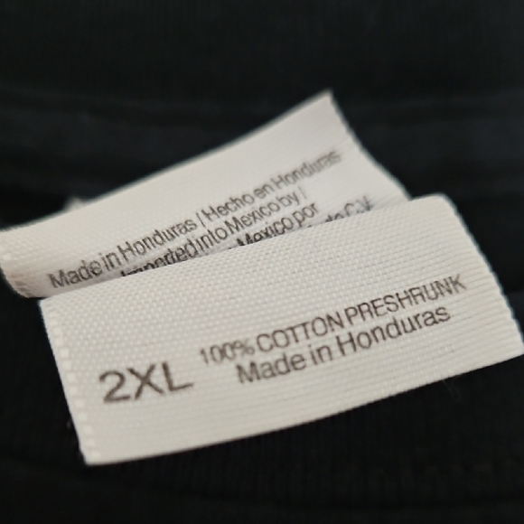 Gildan Black Short Sleeve Tee with Cream Letters - Picture 2 of 4